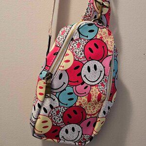 NEW Multicolor Crossbody bag with adjustable guitar style strap Cheetah Print